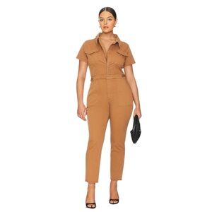 Good American - NWT Utility Fit For Success Utility Jumpsuit Rust Brown  Sz 2XL